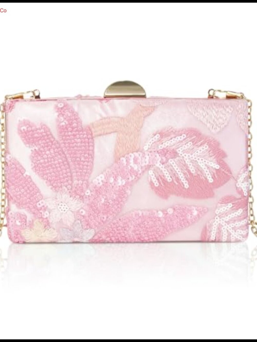 Embroidered Sequin Clutch Purse for Women Elegant Floral Beaded Evening Bag